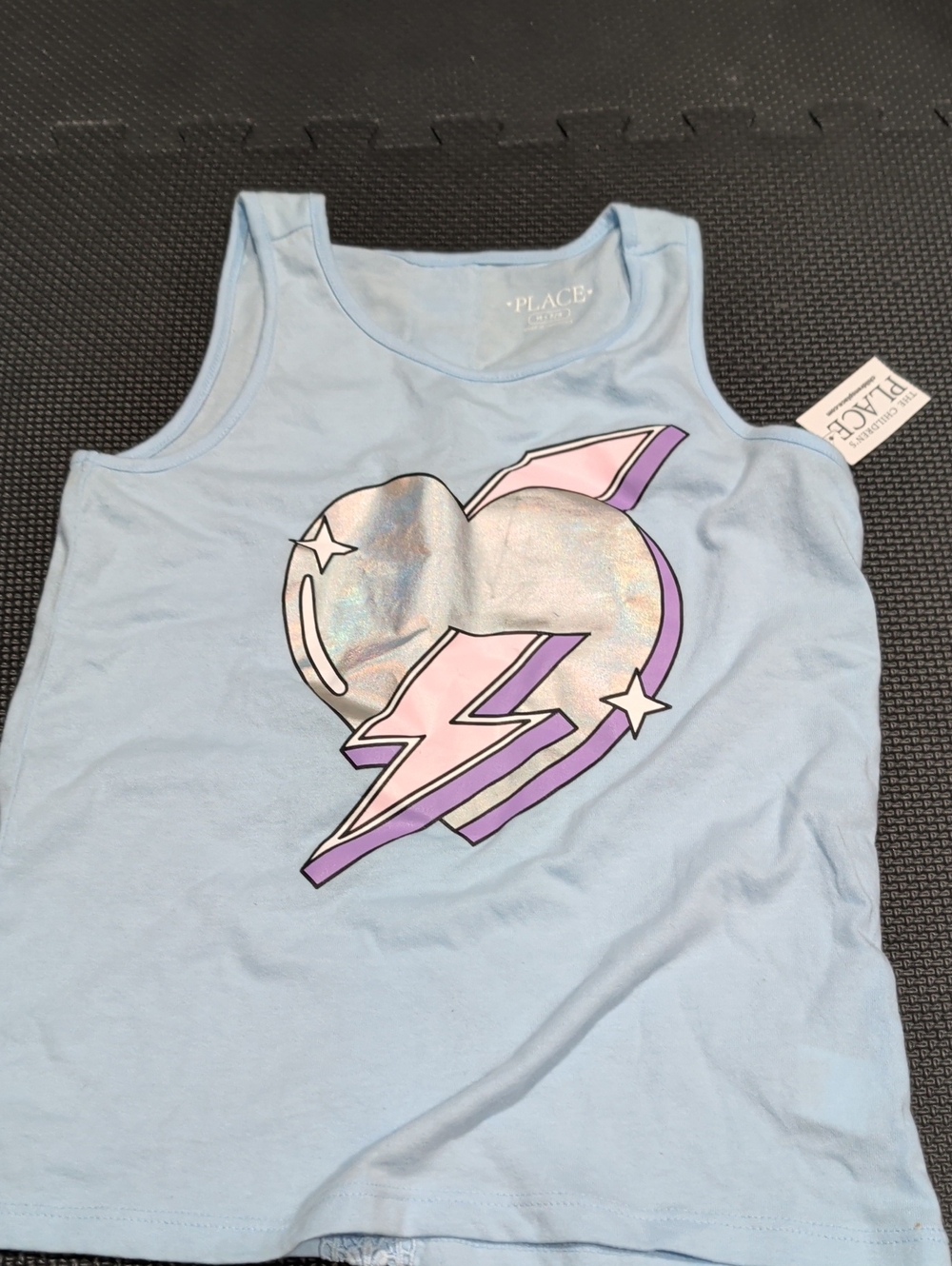 The Children's Place Light Blue Heart Lightning Tank Top